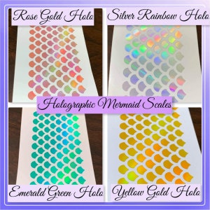 Mermaid Scales Holographic Vinyl Decal Stickers // Mermaid Decor // Beachy Vinyl Stickers // Rainbow Mermaid // Assorted Sizes