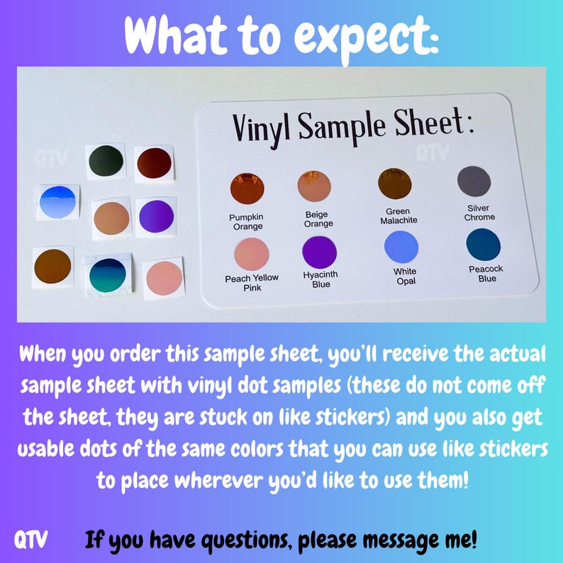 Vinyl Sample Sheet, Vinyl Dots, Holographic Colors Samples, Color ...