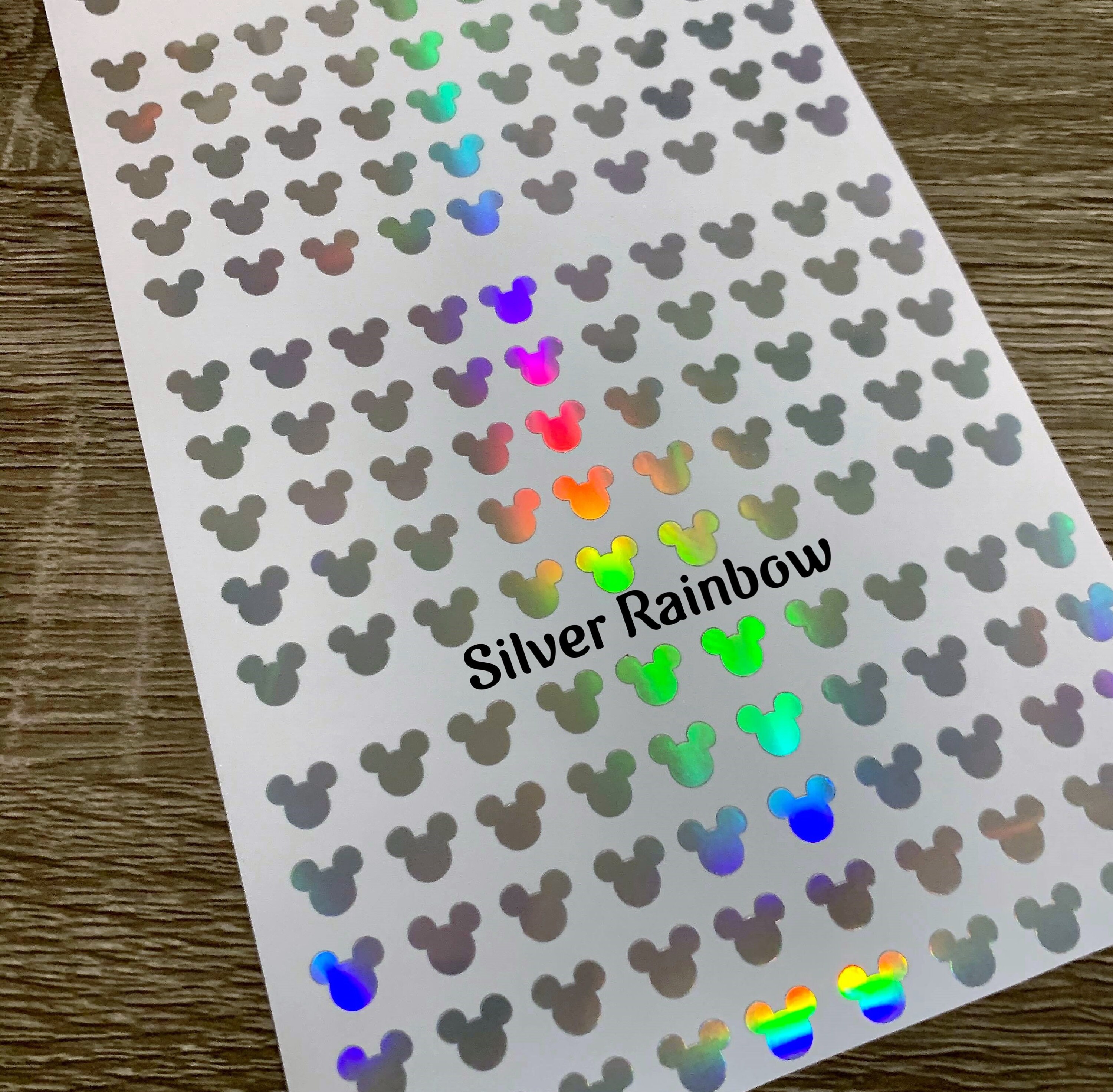 Mini Mickey Head Vinyl Planner Stickers // 8mm Iridescent Stickers ...