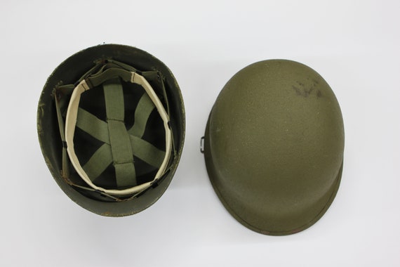 Vintage Viet Nam U.S. army helmet, liner and cap