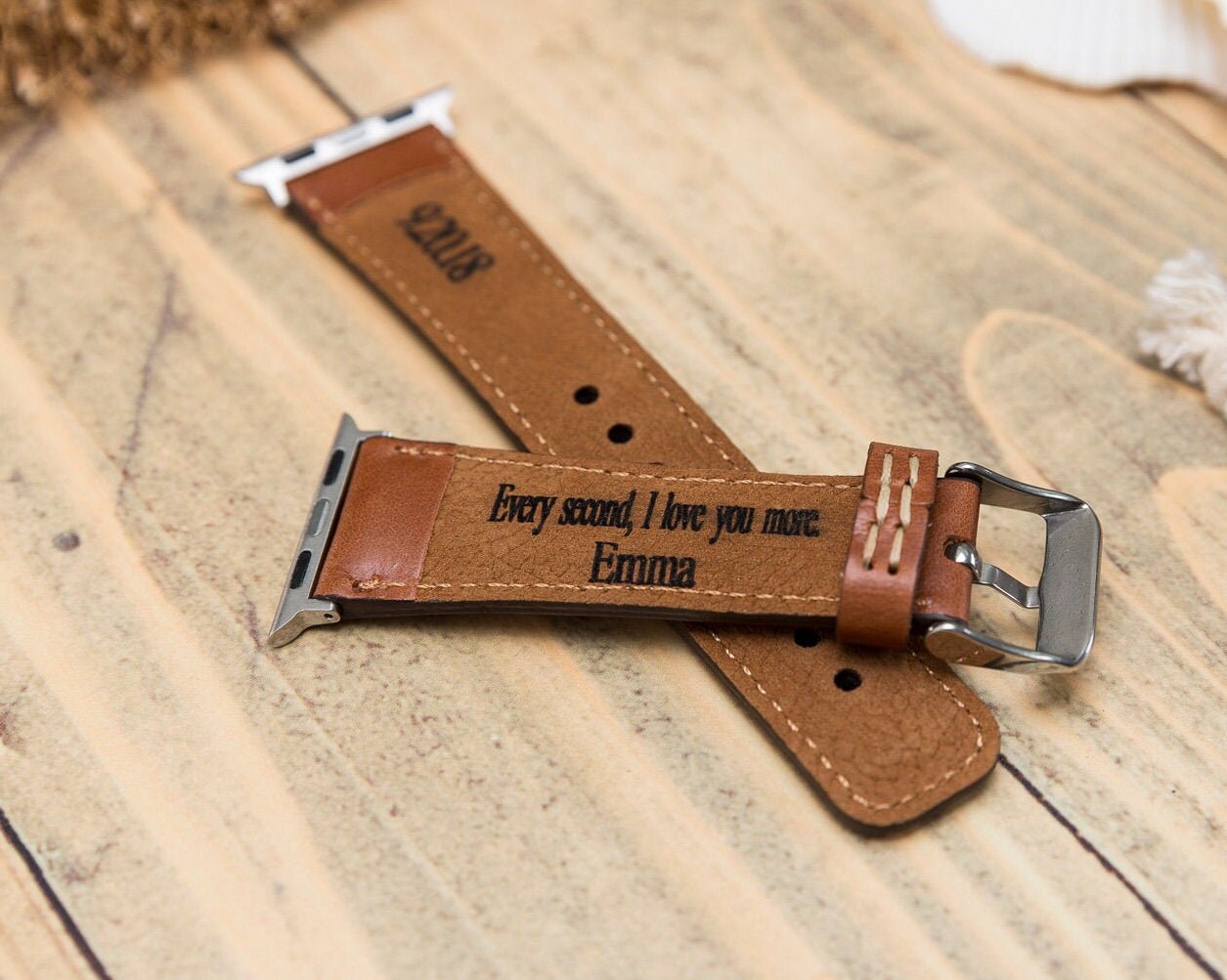 Leather Apple Watch Band, Unique Color Iwatch Simple Strap, Real