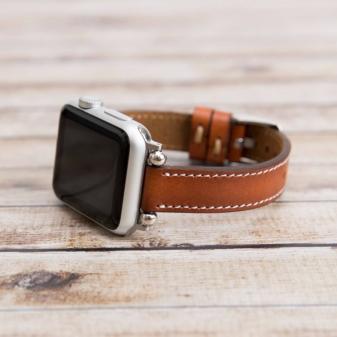 Leather Apple Watch Band, Unique Color Iwatch Simple Strap, Real