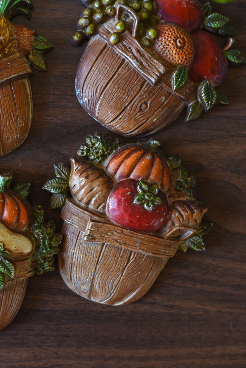 Vintage Metal Fruit Basket Wall Decor Casting by Sexton Etsy