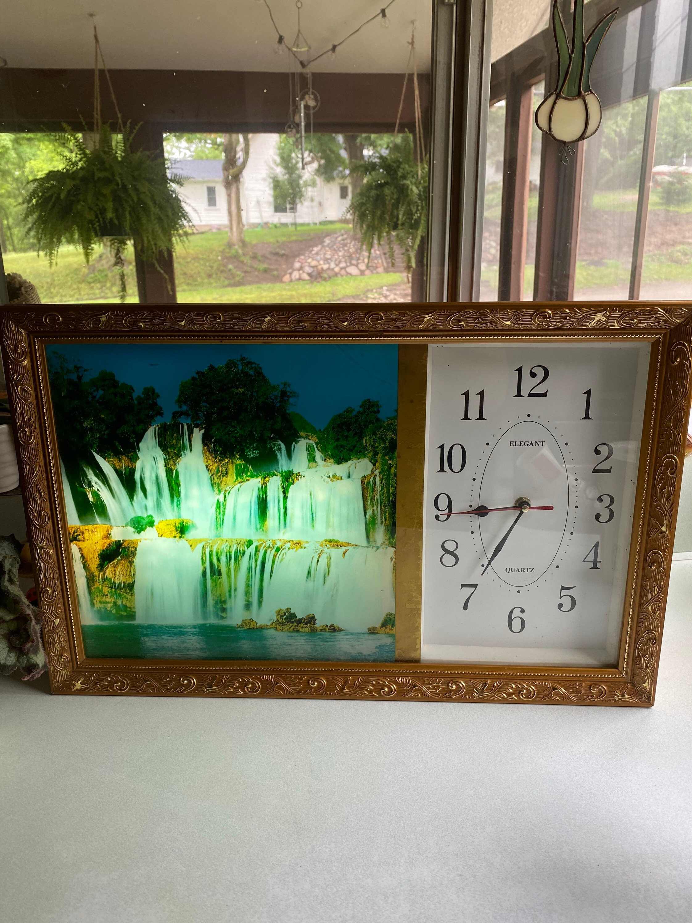Vintage Waterfall Light and Noise Clock Etsy