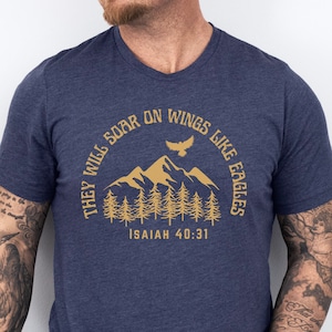 Isaiah 40:31 Christian Bible Verse Shirt, Trendy Christian Vintage Faith Based Apparel, God is Good Religious Tshirt Christianity Gift