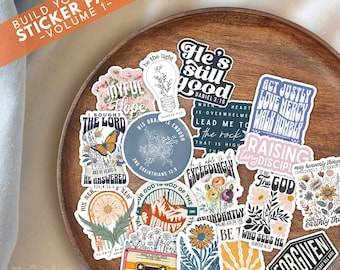 Custom Build Your Own Christian Stickers Pack Volume 1- Bible Verse Sticker Bundle Laptop Decals