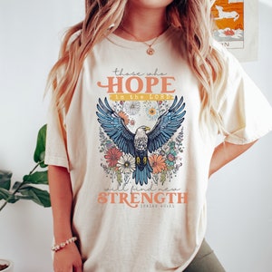 Isaiah 40:31 Christian Shirt Bible Verse Tshirt, Trendy Boho Christian Comfort Colors Tshirt Faith Based Apparel Gift for Her, Eagle Shirt