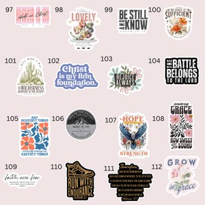Custom Christian Sticker Pack- 5 or 10 Pack of Christianity Stickers Faith Laptop Decals image 5