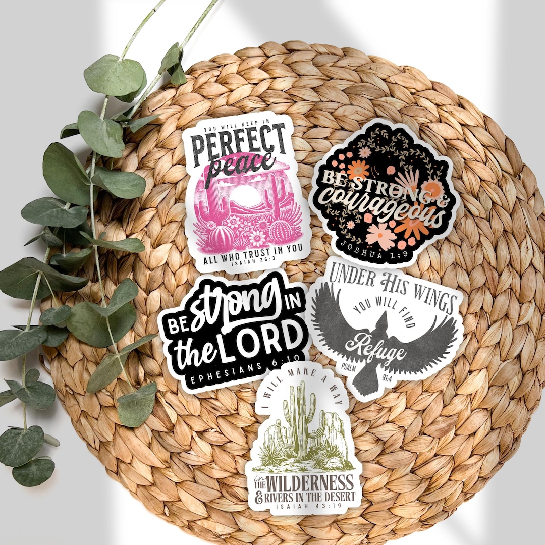 Christian Sticker Bundle- Bible Verse Scripture Stickers 5 Pack for ...