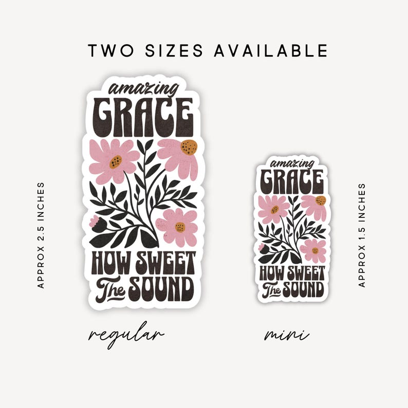 Amazing Grace Christian Sticker Religious Faith Based Hymn Song Lyrics ...