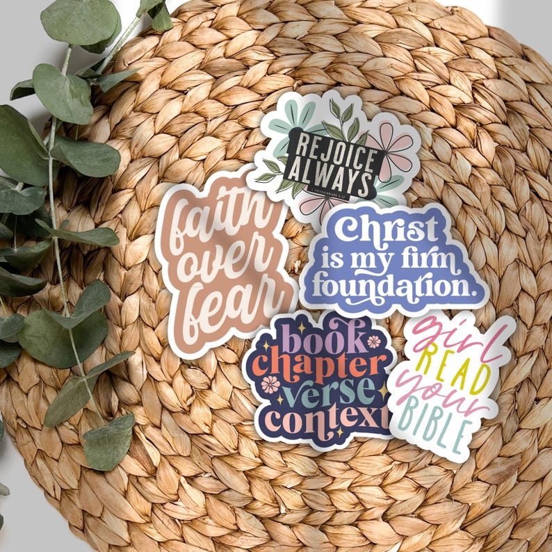 Christian Sticker Pack: Bible Verse Vinyl Decals for Water Bottles ...