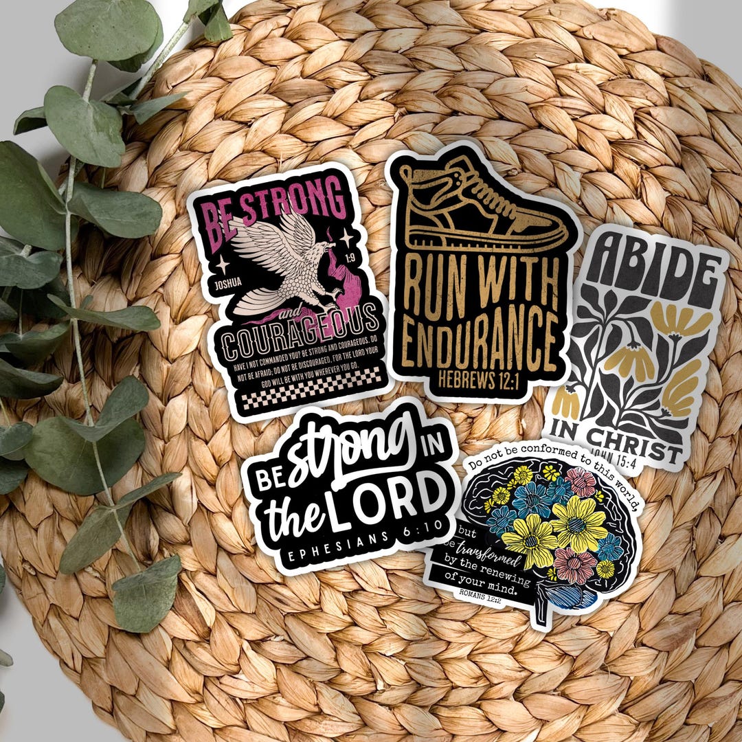 Christian Stickers Pack, Bible Verse Stickers 5 Pack, Bible Journal ...