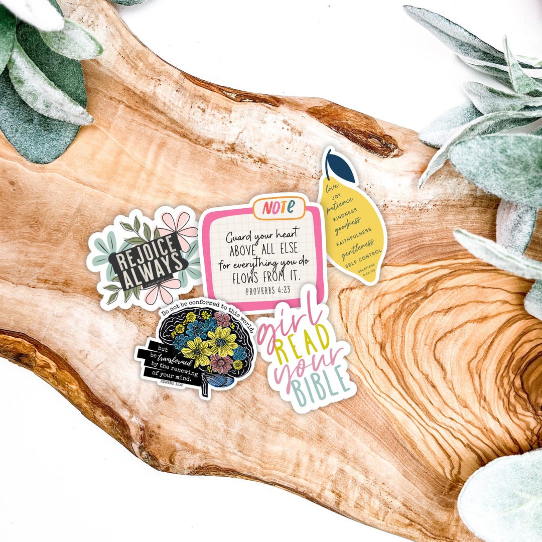 Christian Sticker Bundle Set of 5 Bible Verse Stickers Laptop Decals - Etsy