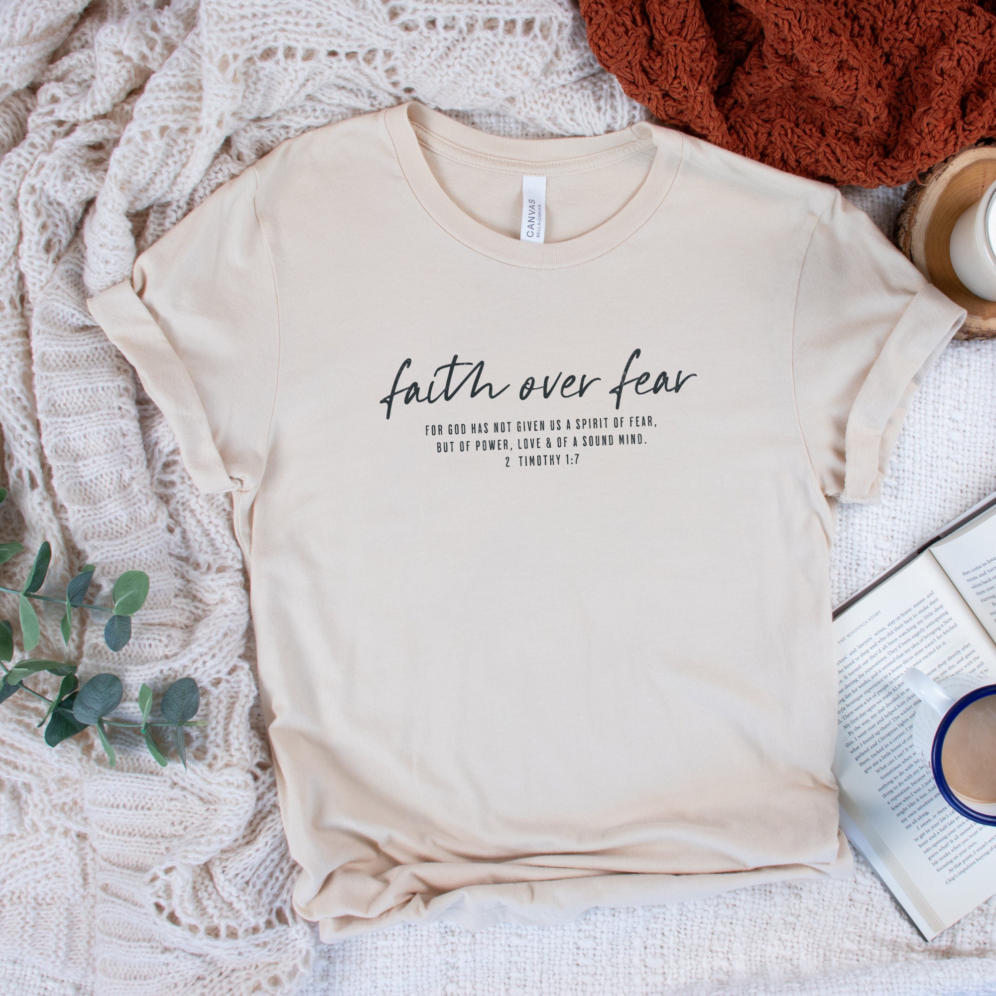 Faith Over Fear Shirt, Christian Bible Verse Shirt Women's Bella Canvas ...