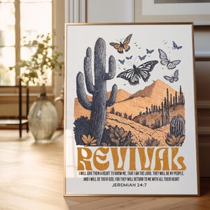 Christian Wall Art, Revival Jeremiah 24:7 Bible Verse Poster, Semi-Gloss Unframed Rolled Poster Multiple Sizes