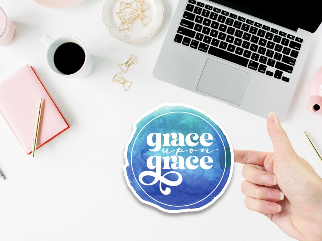 Grace Upon Grace John 1:16 Christian Vinyl Sticker for Water Bottle or ...