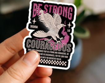Be Strong & Courageous Sticker Joshua 1:9 Bible Verse Stickers