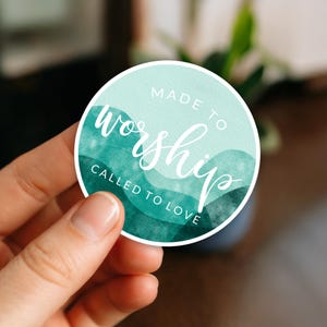 Christian Sticker | Made to Worship Vinyl Sticker for Laptop or Water Bottles | Religious Stickers