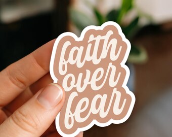 Faith Over Fear Christian Sticker Bible Verse Vinyl Laptop Decal