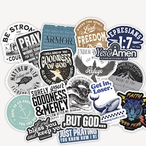 Custom Christian Sticker Pack- 5 or 10 Pack of Christianity Stickers Faith Laptop Decals image 1