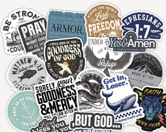 Custom Christian Sticker Pack- 5 or 10 Pack of Christianity Stickers Faith Laptop Decals