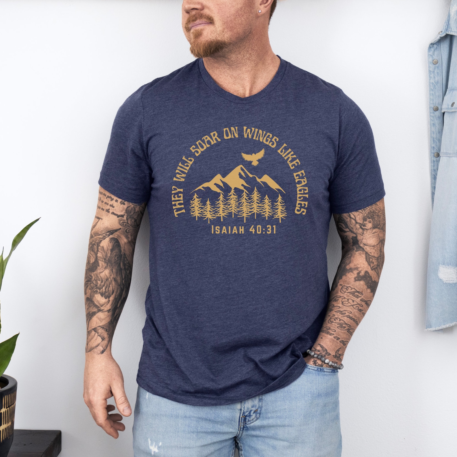 Scripture Tees Isaiah 40:31 Christian Bible Verse Shirt, Trendy Christian Vintage ...