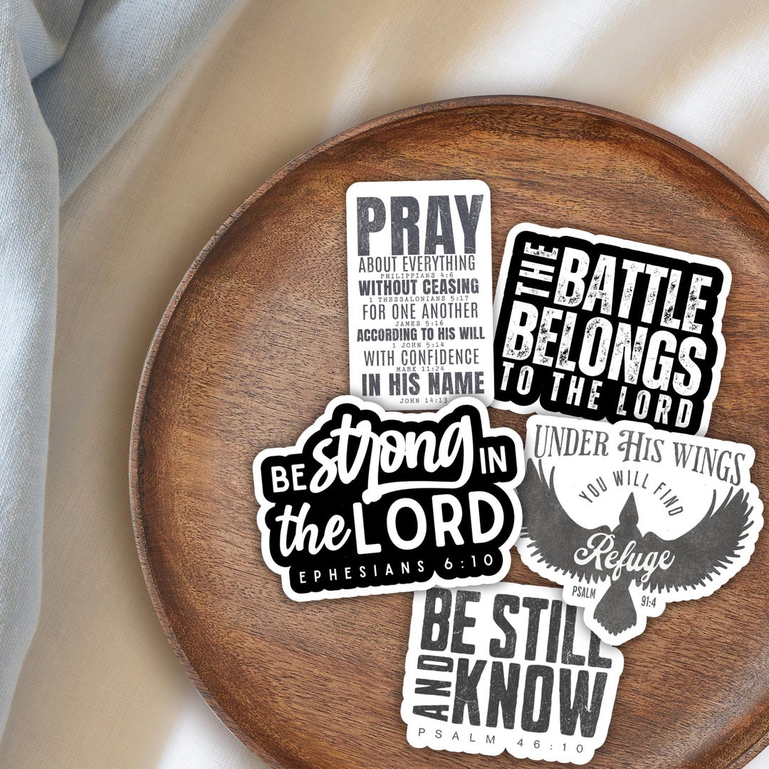 Christian Sticker Bundle: Bible Verse Faith Decals - 5 Pack - Etsy