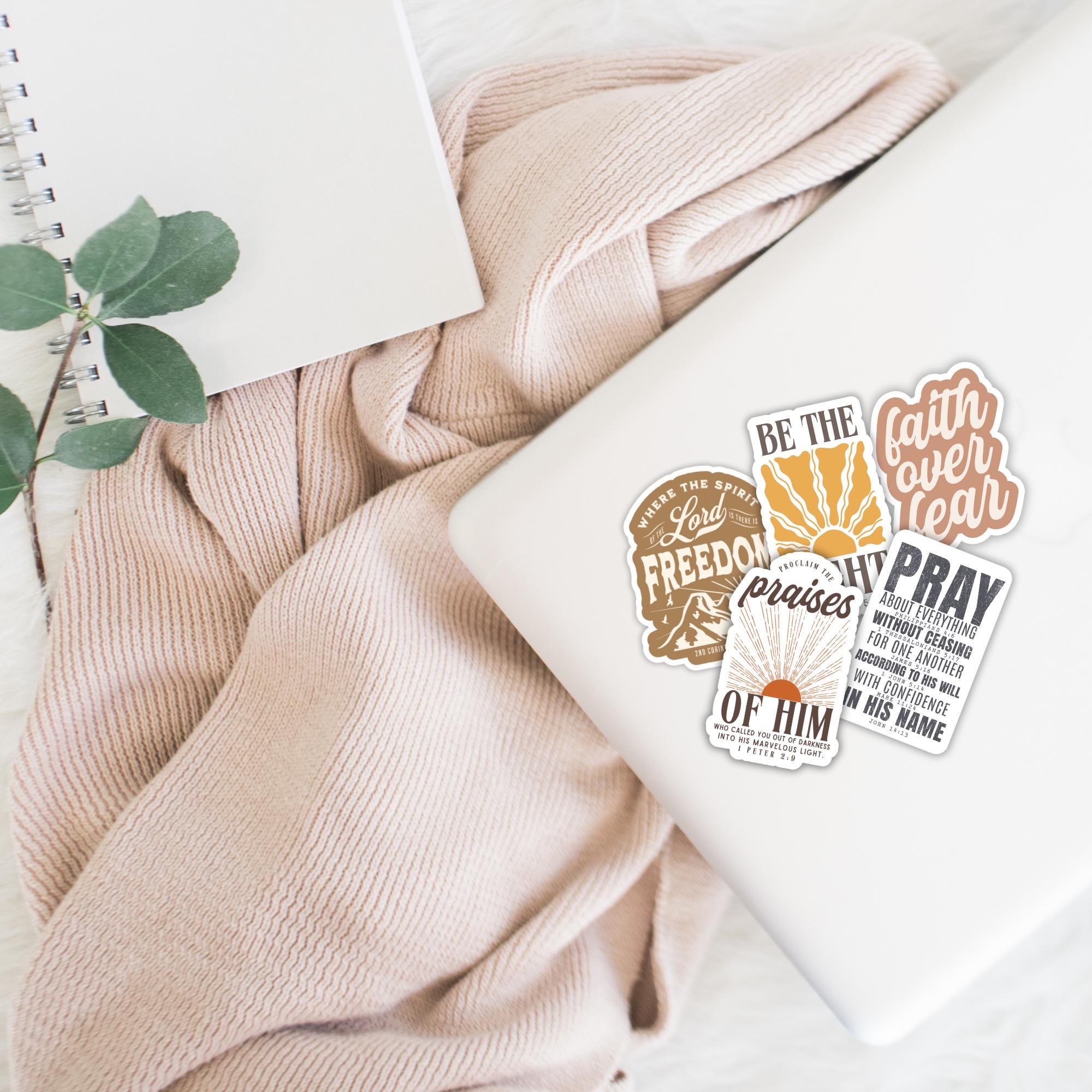 Boho Christian Sticker Pack: Bible Verse Laptop Decals - Etsy