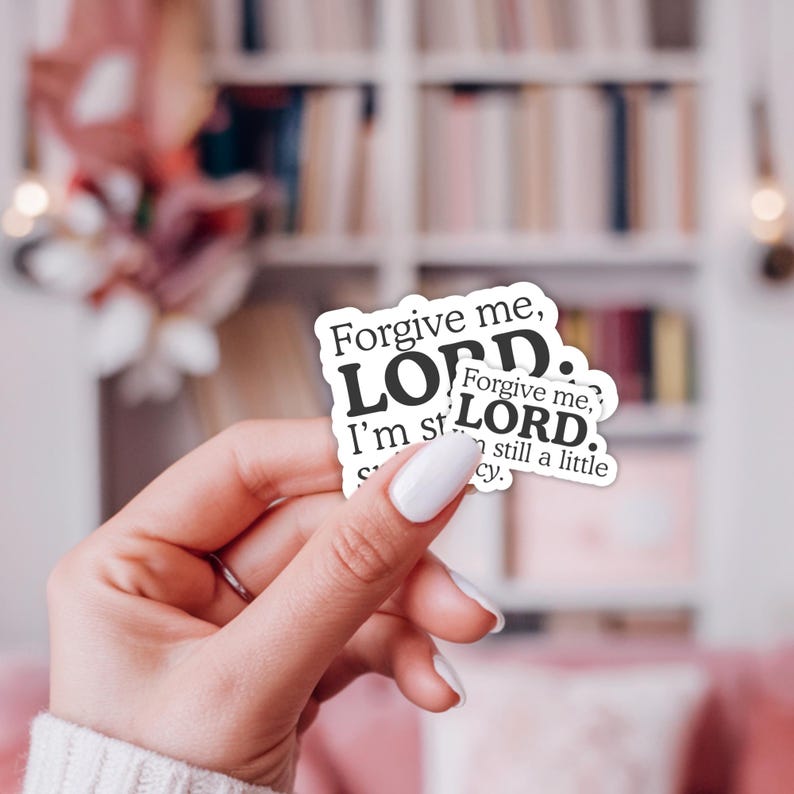 Funny Christian Vinyl Sticker: Forgive Me Lord I'm Still Spicy - Etsy