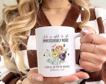 Christliche Tasse Epheser 3:20 Er ist in der Lage, unermesslich mehr Schrift Bibelverse, Christentumsgeschenk für sie zu tun