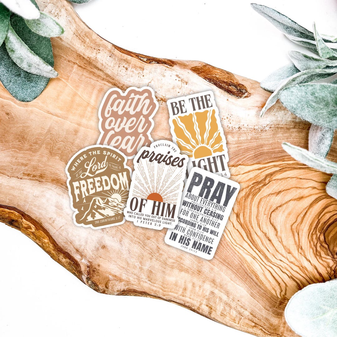 Boho Christian Sticker Pack: Bible Verse Laptop Decals - Etsy
