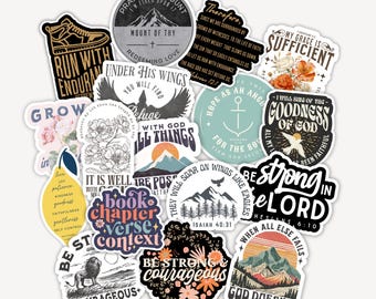 Custom Christian Stickers Volume 2: Bible Verse Vinyl Decals, 5 or 10 Pack