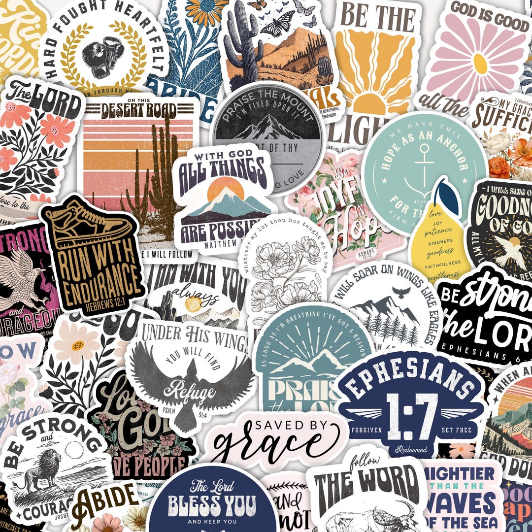 Christian Sticker Pack: Matte Vinyl Decals for Laptop, Water Bottle - Etsy