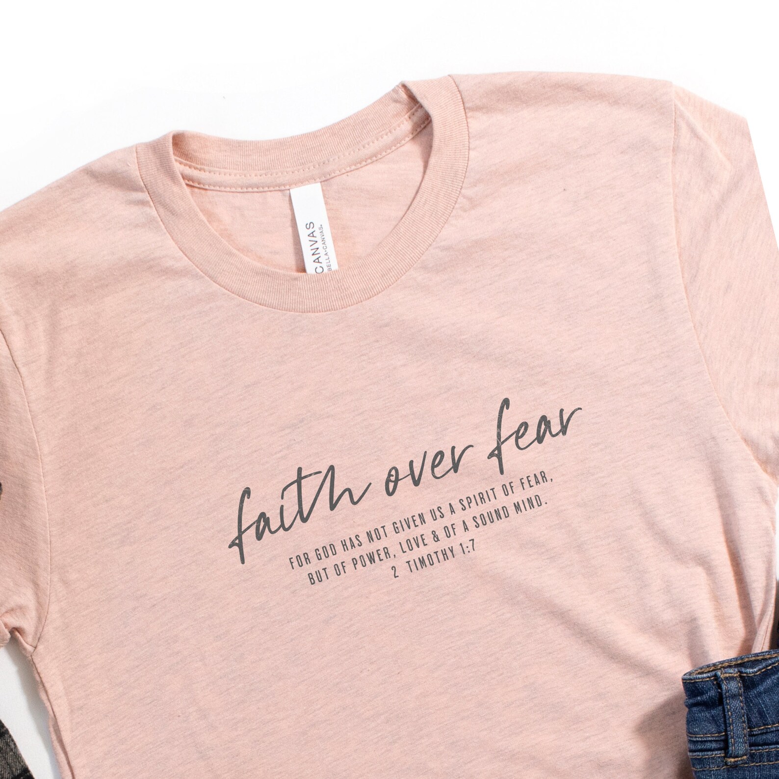 Faith Over Fear Shirt, Christian Bible Verse Shirt Women's Bella Canvas ...