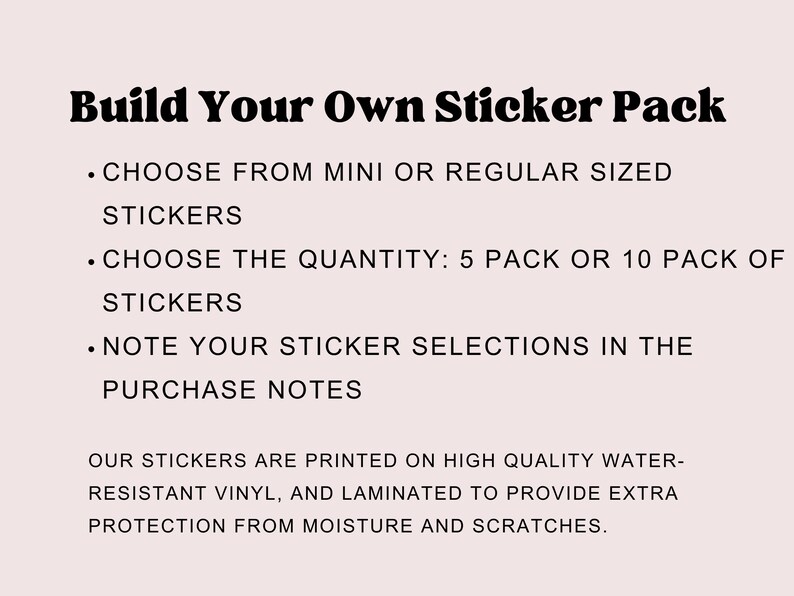 Build Your Own Sticker Pack- Custom Laptop Water Bottle Decal Bundle - Etsy