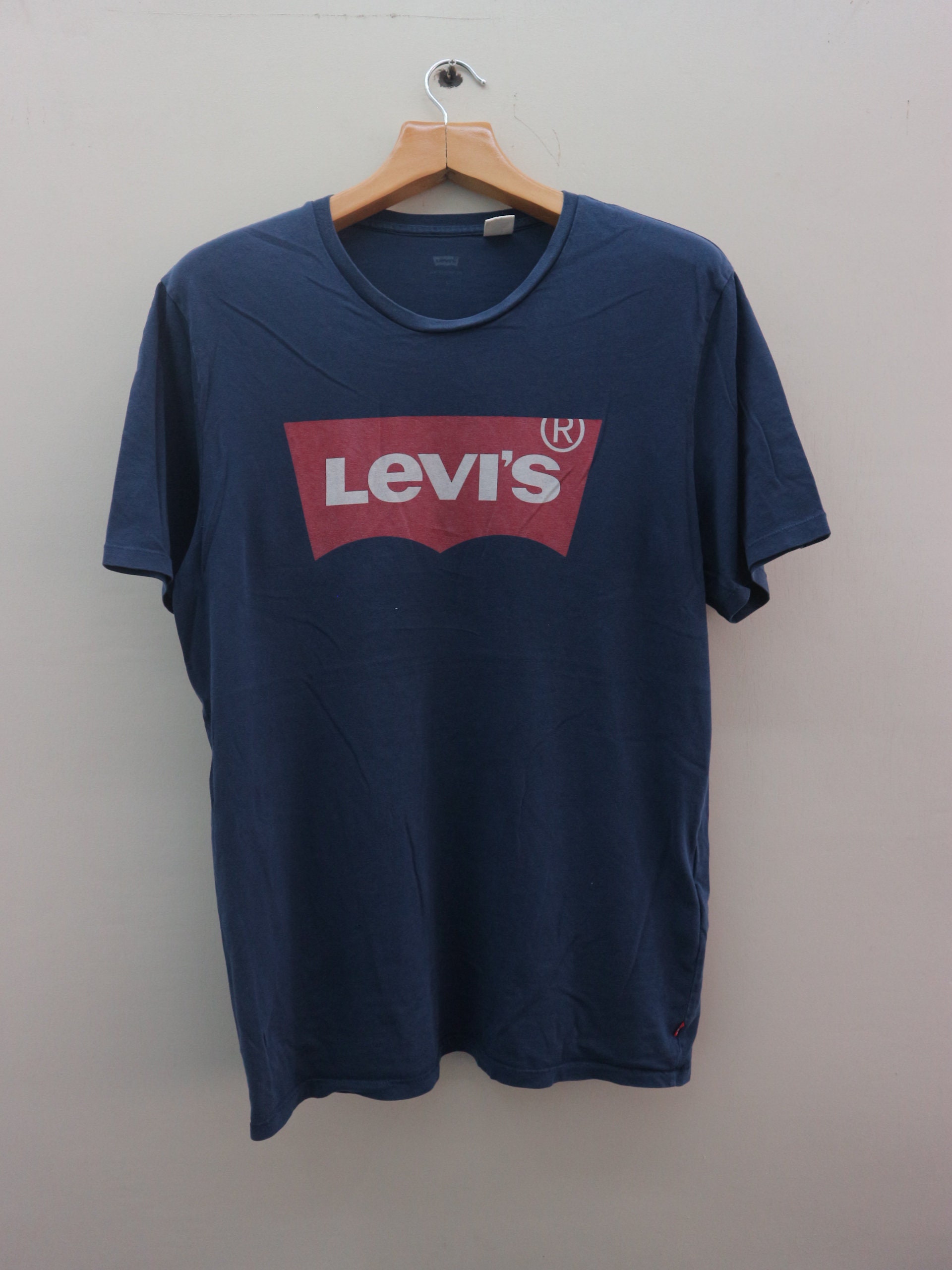 Vintage LEVI'S Big Logo Denim Wear Casual Top Tee T-Shirt | Etsy