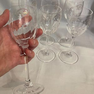 Set of 6 Italian 24% Lead Crystal Wine Glasses