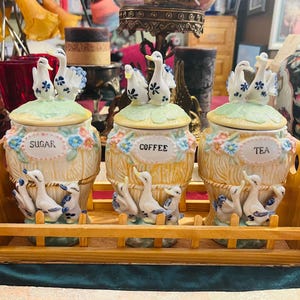 Vintage Porcelain Cannister Set