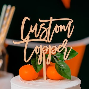 Topper per torta in legno personalizzato per compleanno, baby shower, divertente ciondolo per torta nuziale per battesimo, battesimo, prima comunione