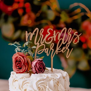 Personalisierte Hölzerne Western-Hochzeitstorte Topper - Personalisierte Hochzeitstorte Topper
