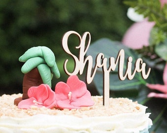 Wooden Personalized Name First Birthday Cake Topper Party Decor, Teen Wooden Laser Cut Custom Cake Topper