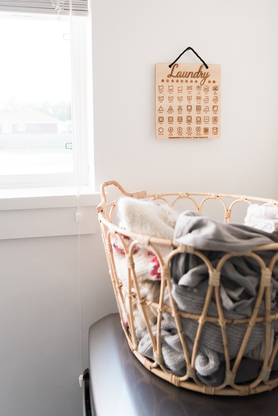 Cute Wooden Laundry Decor Symbol Engraved Laundry Room Sign | Etsy