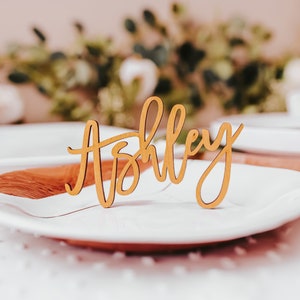 Segnaposto personalizzato in legno dorato, argento, taglio laser, oro rosa, per matrimonio, con tabella dei posti a sedere personalizzata, decorazione da tavolo per addio al nubilato.