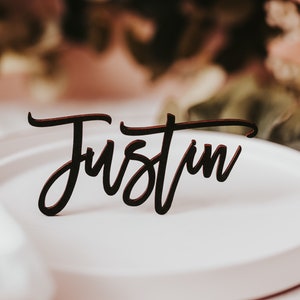 Segnaposto in legno personalizzato per matrimonio con nome, oro nero, argento, oro rosa, apparecchiatura per tavolo personalizzata, decorazione per bomboniere per matrimonio