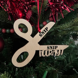 Décoration de Noël drôle de vasectomie Snip Snip Hourra Ciseaux Suspendre l'ornement avec de la ficelle Cadeau hilarant de bâillon éléphant blanc pour lui