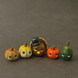 Colección Itty Bitty de Acción de Gracias Pavo y calabazas Pequeños coleccionables