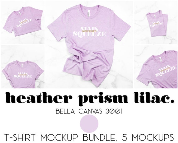 Bella Canvas 3001 Heather Prism Lilac Mockup 3001 Heather Etsy