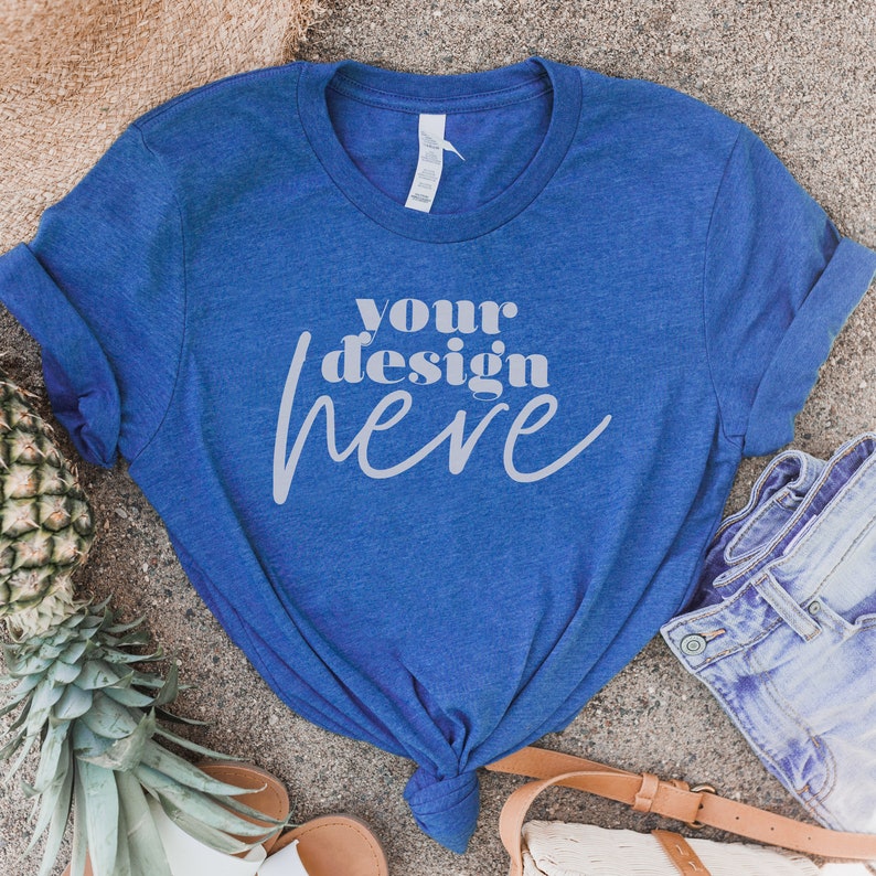 bella canvas heather true royal