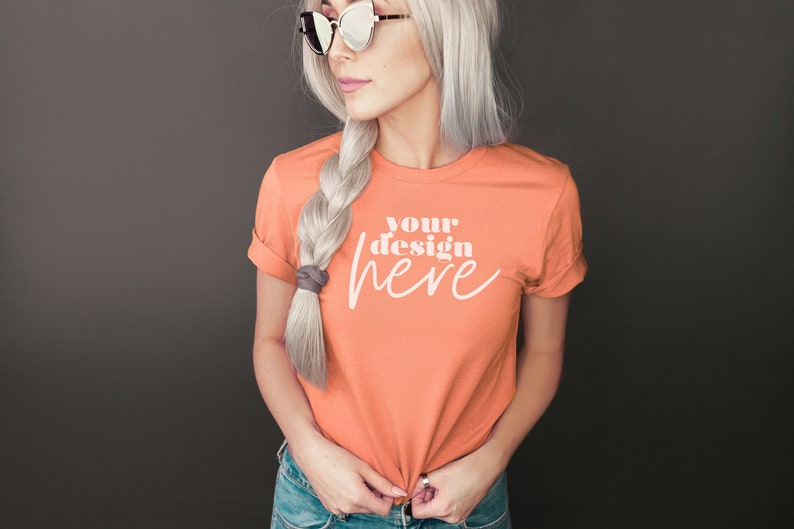 bella canvas heather orange
