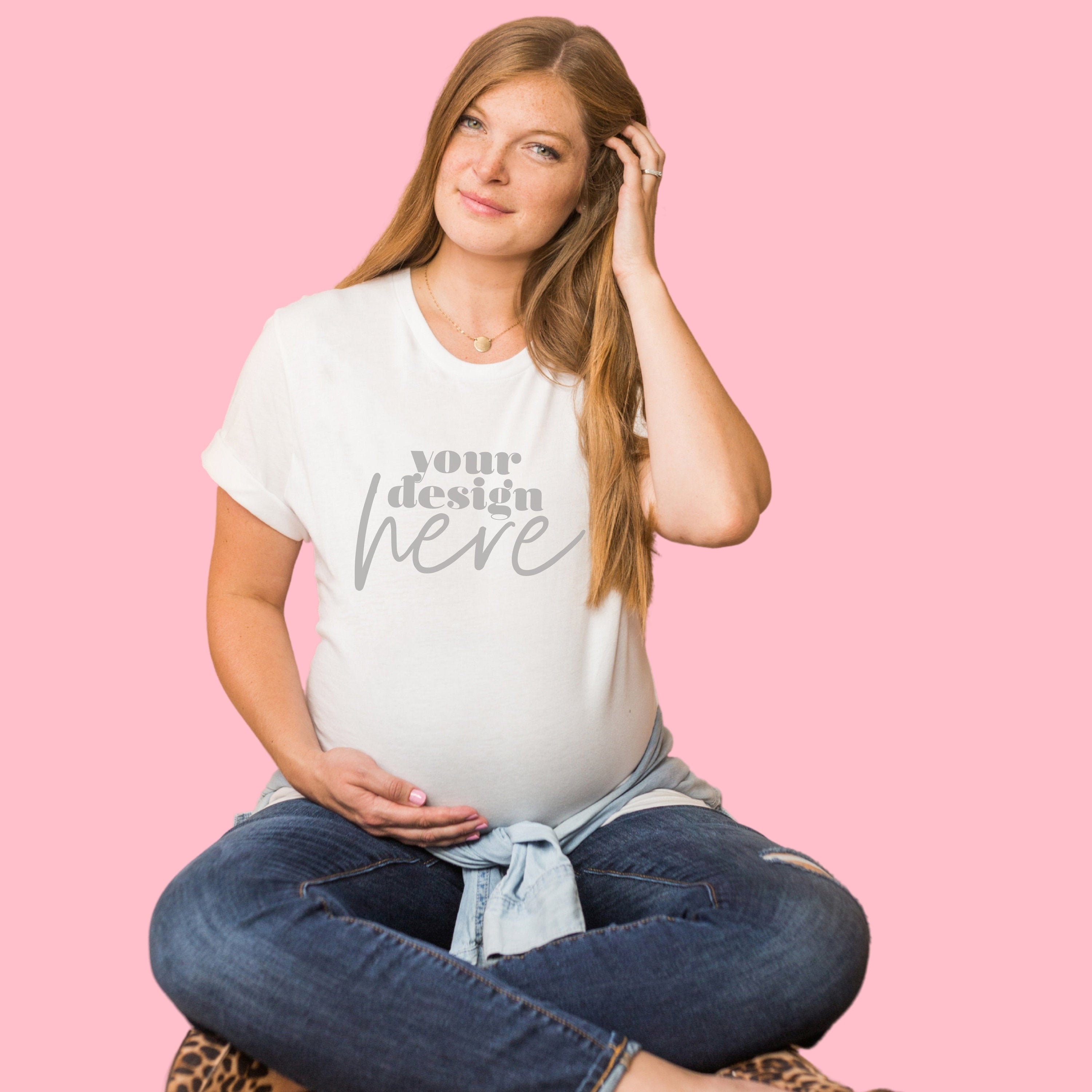 White 3001 Bella Canvas Maternity 